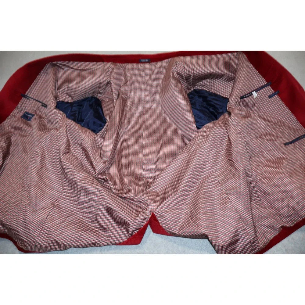 Saddlebred Sport Coat Men 56 Reg Red Corduroy 2Btn Single Vent Jacket Blazer